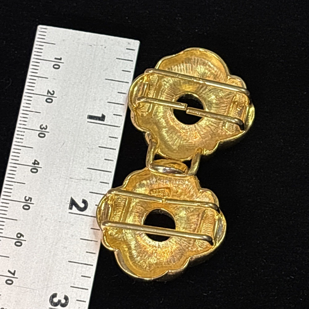 Vintage Dottie‎ Smith Gold Tone Love Knot Belt Buckle Double Swirl Signed - Picture 10 of 10